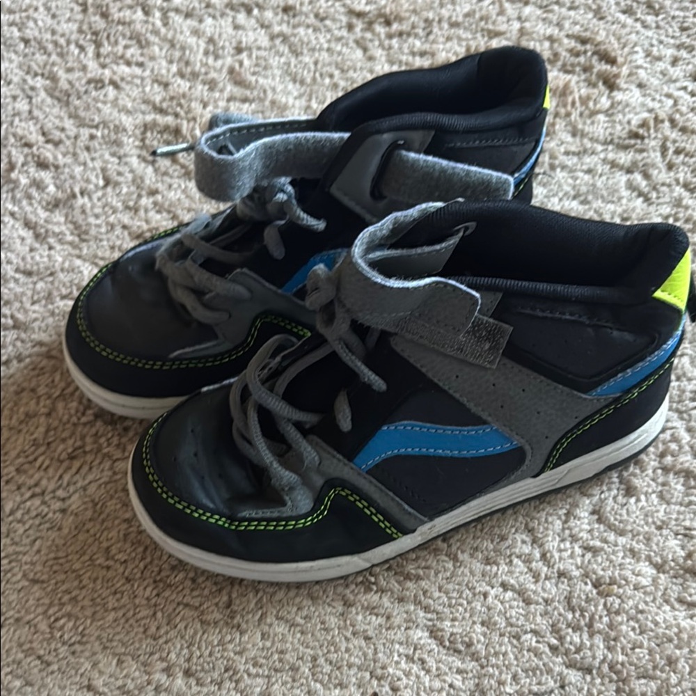 Kids High-Top Sneakers - Black, Blue, and Gray